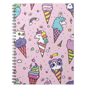 Cuaderno Cones de crema de hielo de animales
