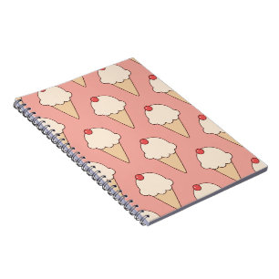 Cuaderno Cones de helado de cerezo superior en rosa