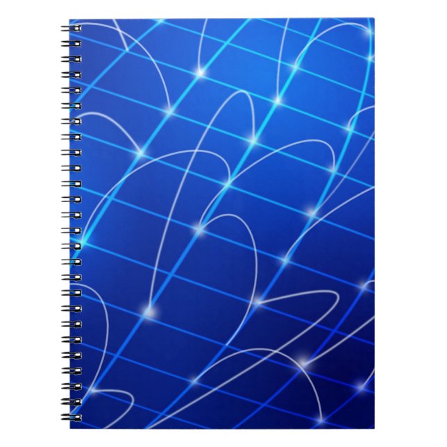 Cuaderno Conexiones de red azul y blanco (Frente)