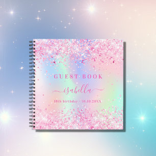 Cuaderno Confección holográfica rosa de cumpleaños del libr