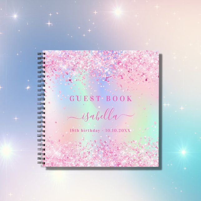 Cuaderno Confección holográfica rosa de cumpleaños del libr (Subido por el creador)