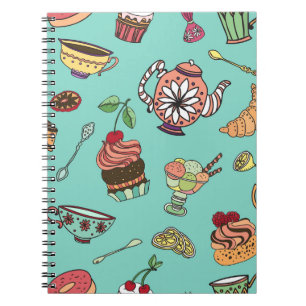 Cuaderno Confecciones de pasteles: Patrón inmaculado de Sea