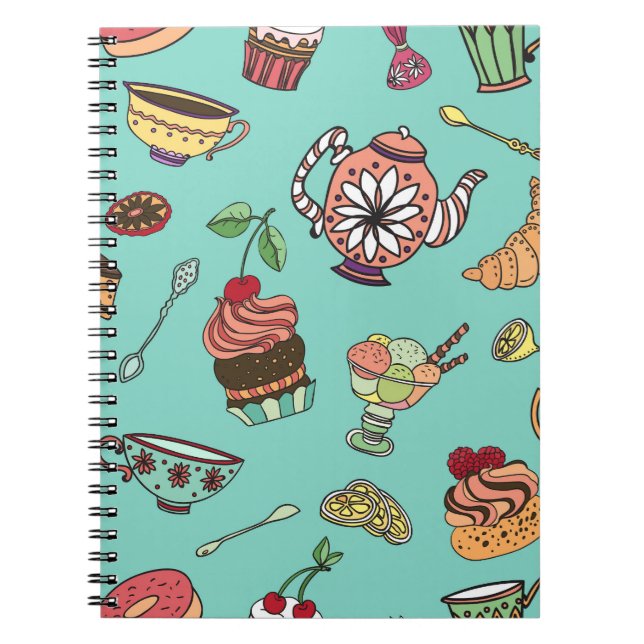 Cuaderno Confecciones de pasteles: Patrón inmaculado de Sea (Frente)