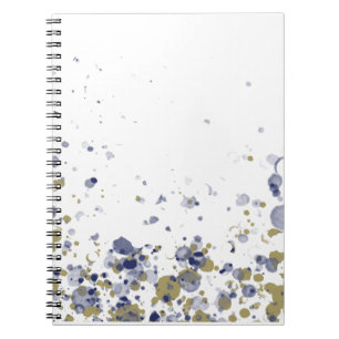 Cuaderno Confeti Azul Dorado