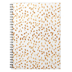 Cuaderno Confeti de Hoja de Oro sobre Fondo Rosa