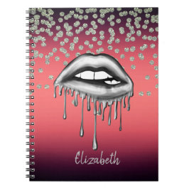Cuaderno Confeti de papel de aluminio rojo brillante, diama