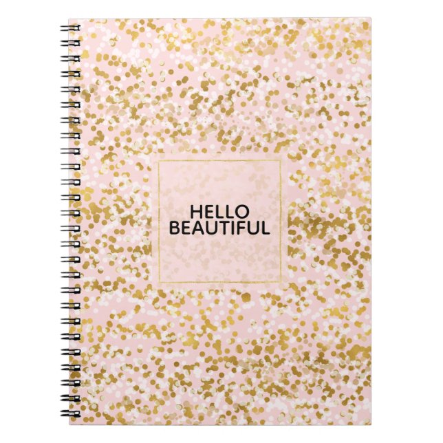 Cuaderno Confeti Rosa Blanco Dorado Chic (Frente)