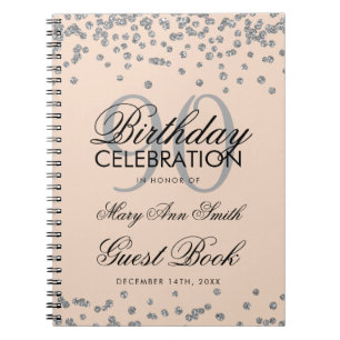 Cuaderno Confetti de libros de invitados de cumpleaños 90 d