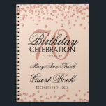Cuaderno Confetti de libros de invitados de Rosa Gold Rubor<br><div class="desc">Elegante Purpurina de oro de la 70ª fiesta de cumpleaños,  Confetti,  Rosa de oro,  con plantilla de Rubor Pink. Fácil de usar y fácil de personalizar. ¡No te quedes sin el tuyo!</div>