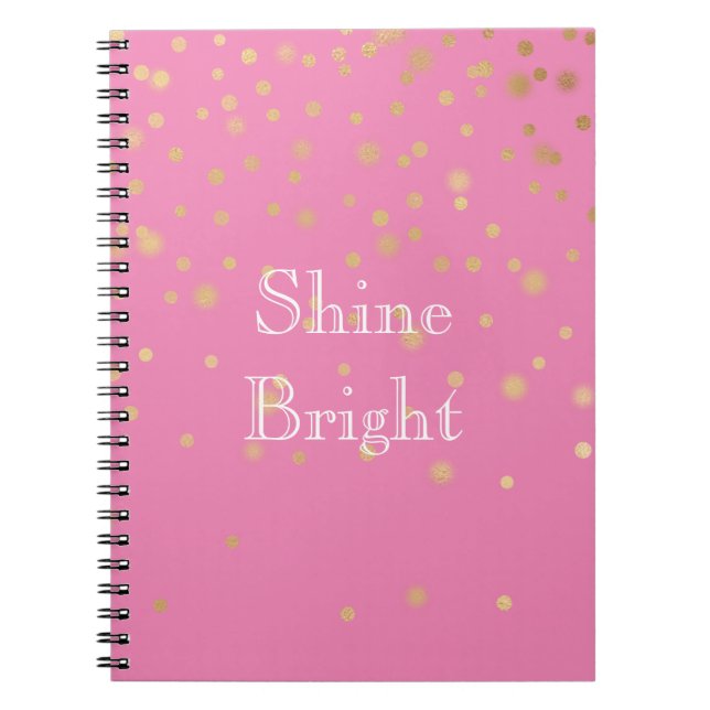 Cuaderno Confetti de oro rosado (Frente)