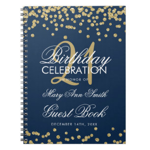 Cuaderno Confetti del Libro de Invitados de la Marina Azul