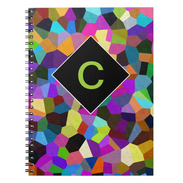 Cuaderno Confetti monogramado en tonos jewel (Frente)