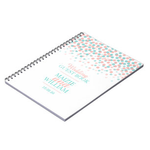Cuaderno Confetti puntos naranja libro de invitados boda ve