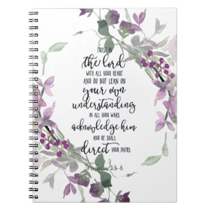Cuaderno Confía en el Señor floral