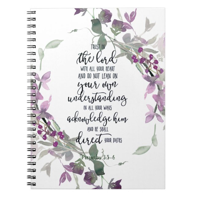 Cuaderno Confía en el Señor floral (Frente)