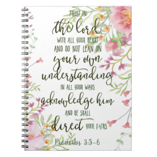 Cuaderno Confía en el Señor floral
