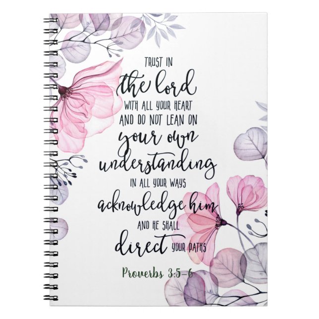 Cuaderno Confía en el Señor floral   (Frente)