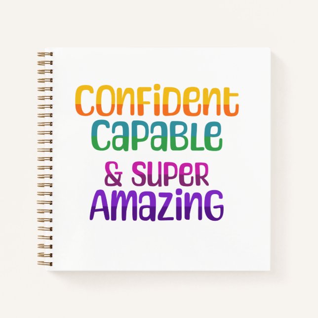Cuaderno Confiado Capaz Y Super Increíble (Anverso)