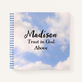 Cuaderno Confianza en Dios Nombre personalizado cielo azul