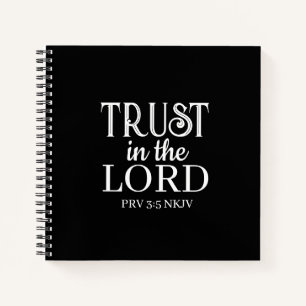 Cuaderno Confianza en el Señor Biblia Verse Negro Simple