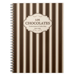 Cuaderno Confitería y Cafetería   Logotipo de Rayas Marrone