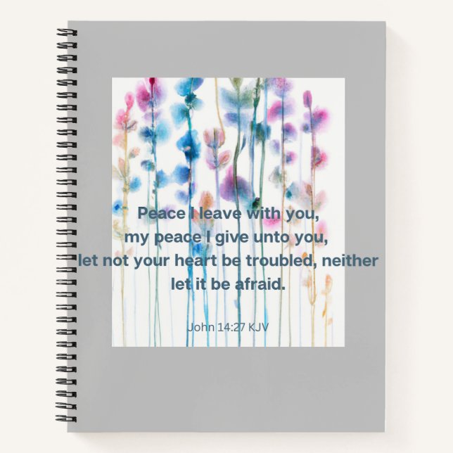 Cuaderno Confort de versículo de la Biblia flores brillante (Anverso)