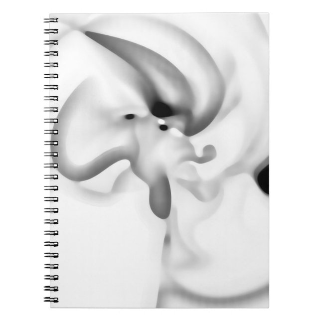 Cuaderno Congelado: Gris abstracto, blanco y negro (Frente)