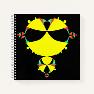 Cuaderno Conjunto completo de Mandelbrot Pop Art Negro y Am