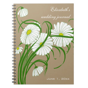 Cuaderno Conjunto de boda de flores de margaritas de Gerber