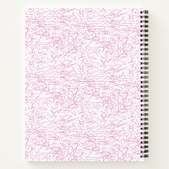 Cuaderno Conjunto de carpetas abstractas rosadas para ofici (Reverso)