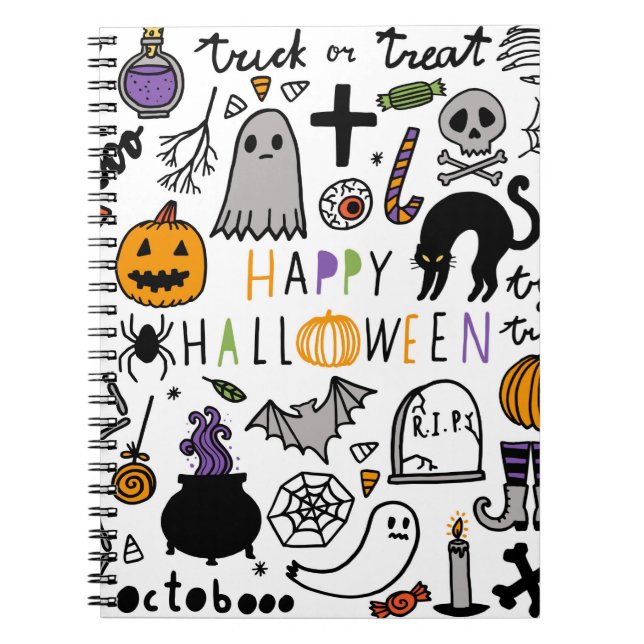 Cuaderno Conjunto de cosecha de Halloween. Icono de Hallowe (Frente)