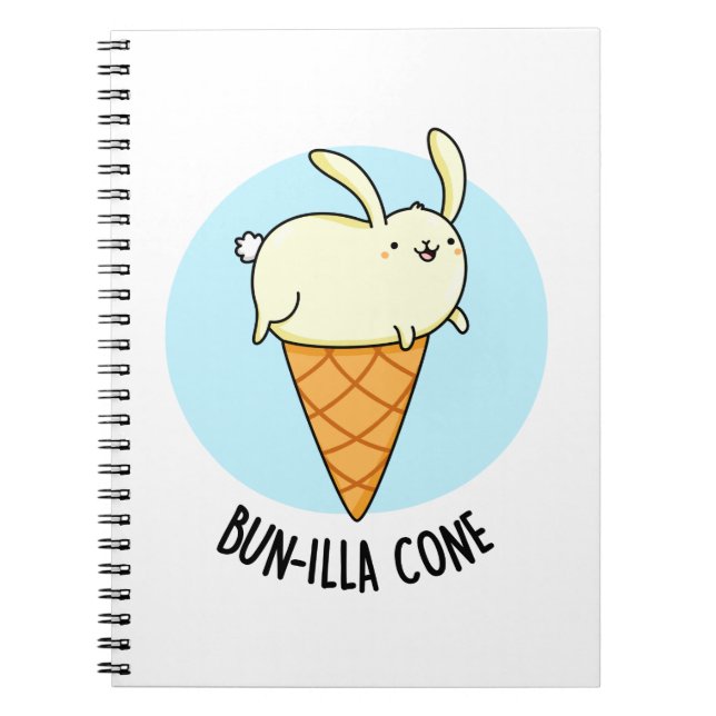 Cuaderno Cono de Bunnilla Cone Conejo Divertido Helado de V (Frente)