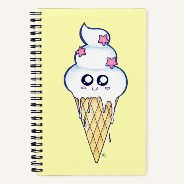 Cuaderno Cono de crema de hielo de fusión suave, Personaliz (Anverso)