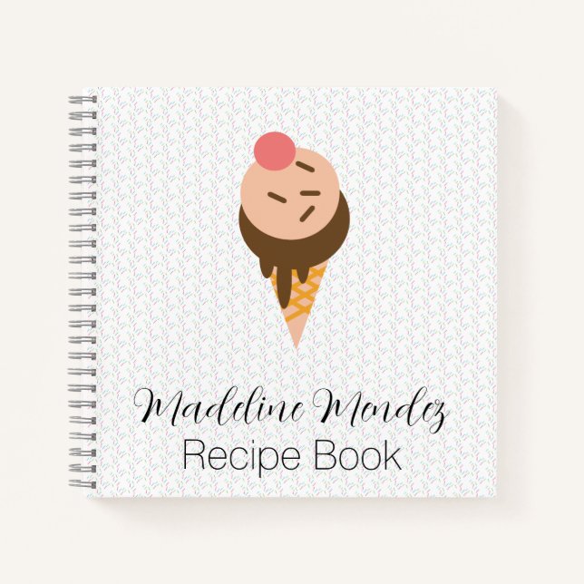 Cuaderno Cono de helado con sprinkles para niños  (Anverso)