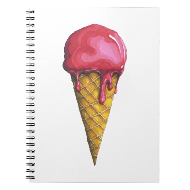 Cuaderno Cono de helado de fresa (Frente)