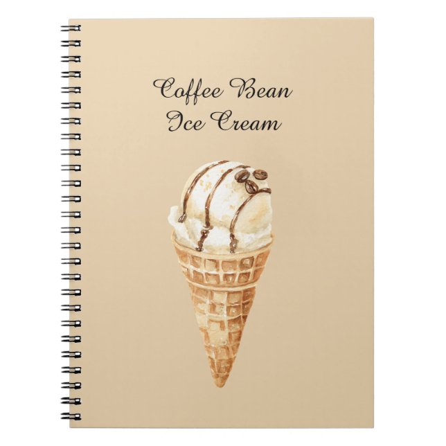 Cuaderno Cono de helado de grano de café (Frente)