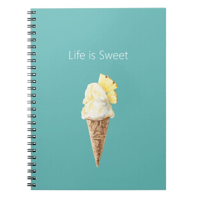 Cuaderno Cono de Helado de Piñas (Frente)
