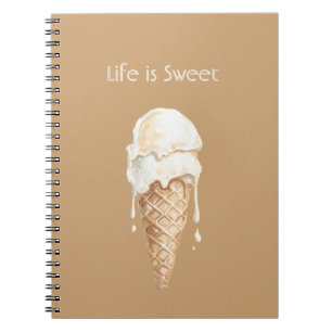 Cuaderno Cono de helado de vainilla y coco