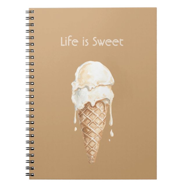 Cuaderno Cono de helado de vainilla y coco (Frente)