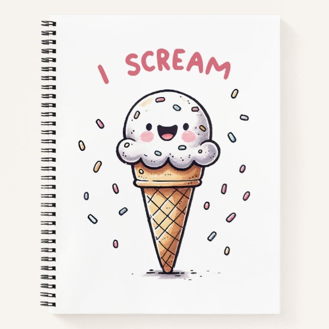 Cuaderno Cono de helado I Scream con grageas (Anverso)