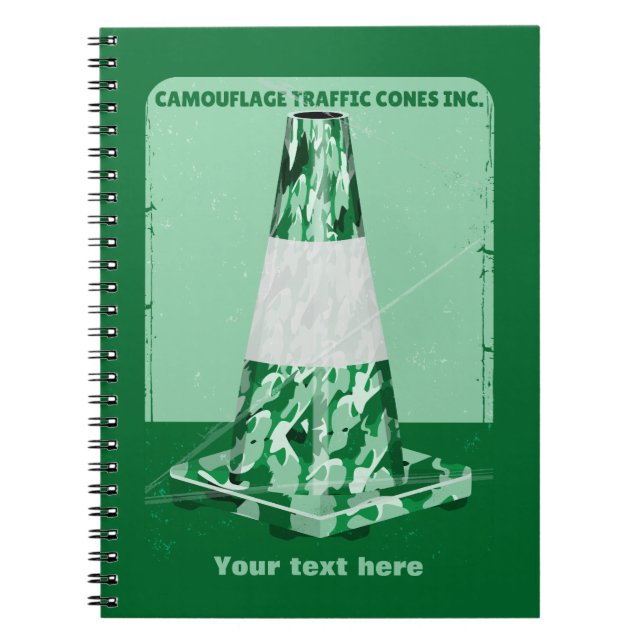 Cuaderno Cono de tráfico divertido de camuflaje rd cone (Frente)