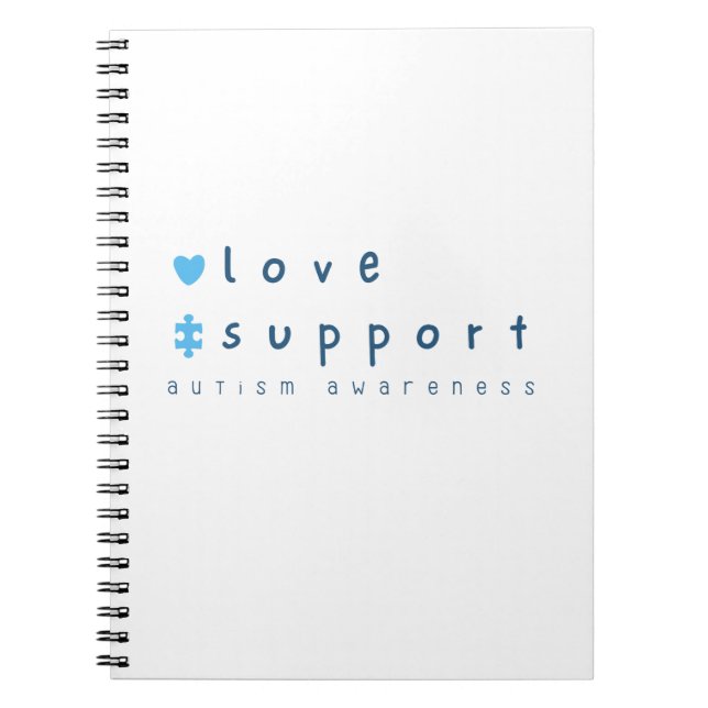 Cuaderno conocimiento de autismo apoyo de amor Equipos port (Frente)