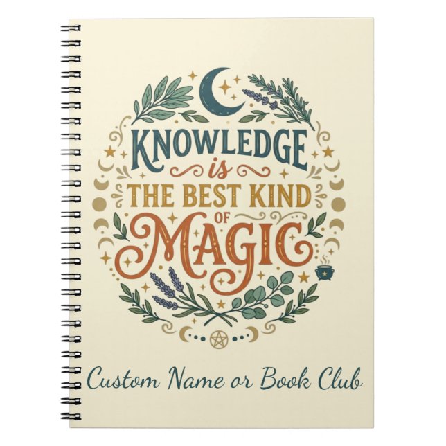 Cuaderno Conocimiento es Magia Libro de Brujería Academia O (Frente)