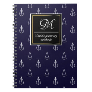 Cuaderno conos y pirámides geométricas iniciales personaliz