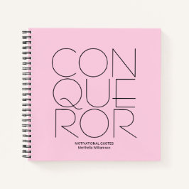 Cuaderno CONQUEROR Motivación personalizada rosa