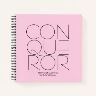 Cuaderno CONQUEROR Motivación personalizada rosa