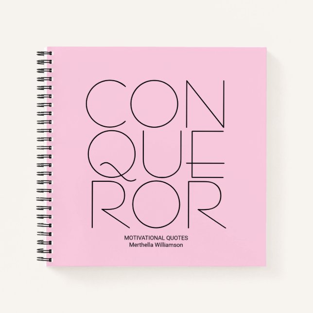 Cuaderno CONQUEROR Motivación personalizada rosa (Anverso)