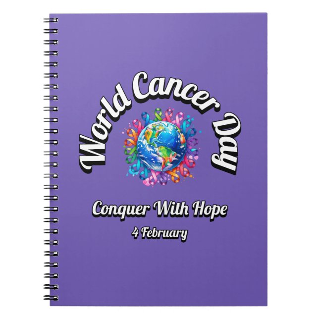 Cuaderno Conquistar Con Esperanza. Día Mundial del Cáncer. (Frente)
