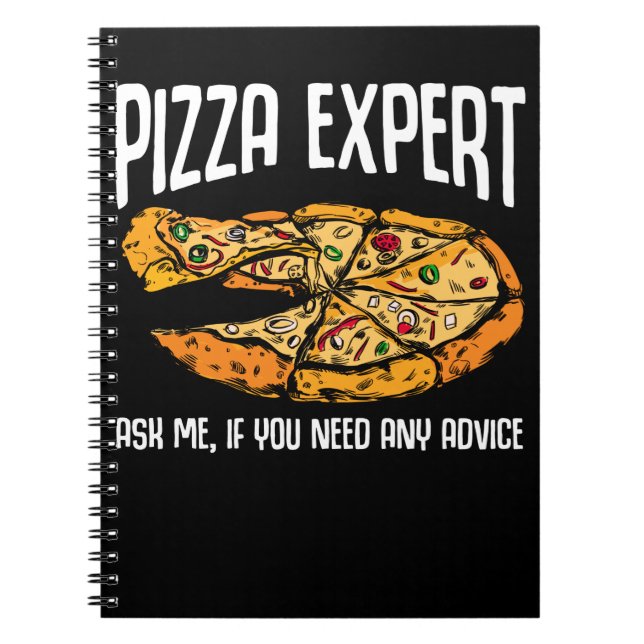 Cuaderno Consejos de pizza divertidos de experto en pizza (Frente)