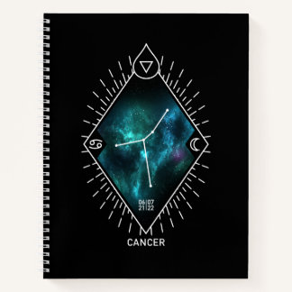 Cuaderno Constelación de cáncer y símbolo zodiaco